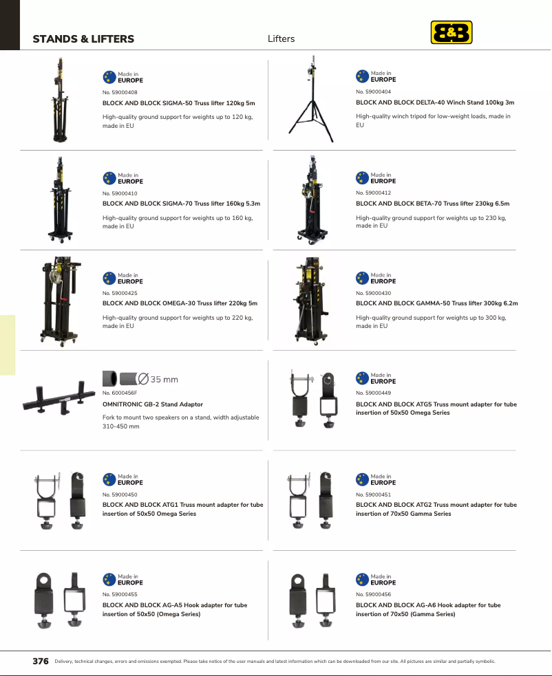 Page n°1 - Catalogue Block & Block GAMMA-50