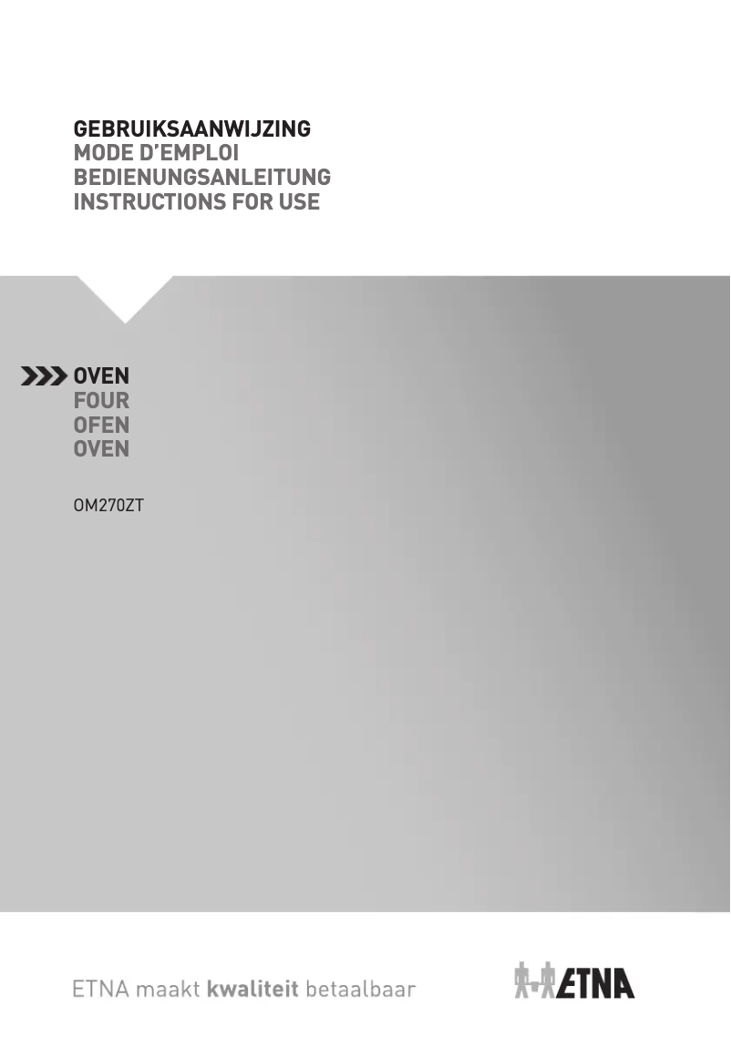 Page n°1 - Manuel utilisateur Etna OM270ZT