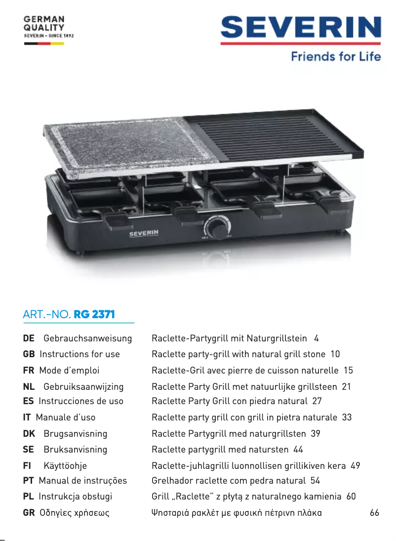 Image de la première page du manuel de l'appareil RG 2371