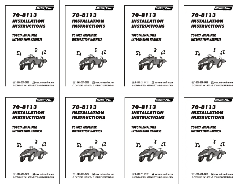 Page n°1 - Guide d'installation Metra 70-8113