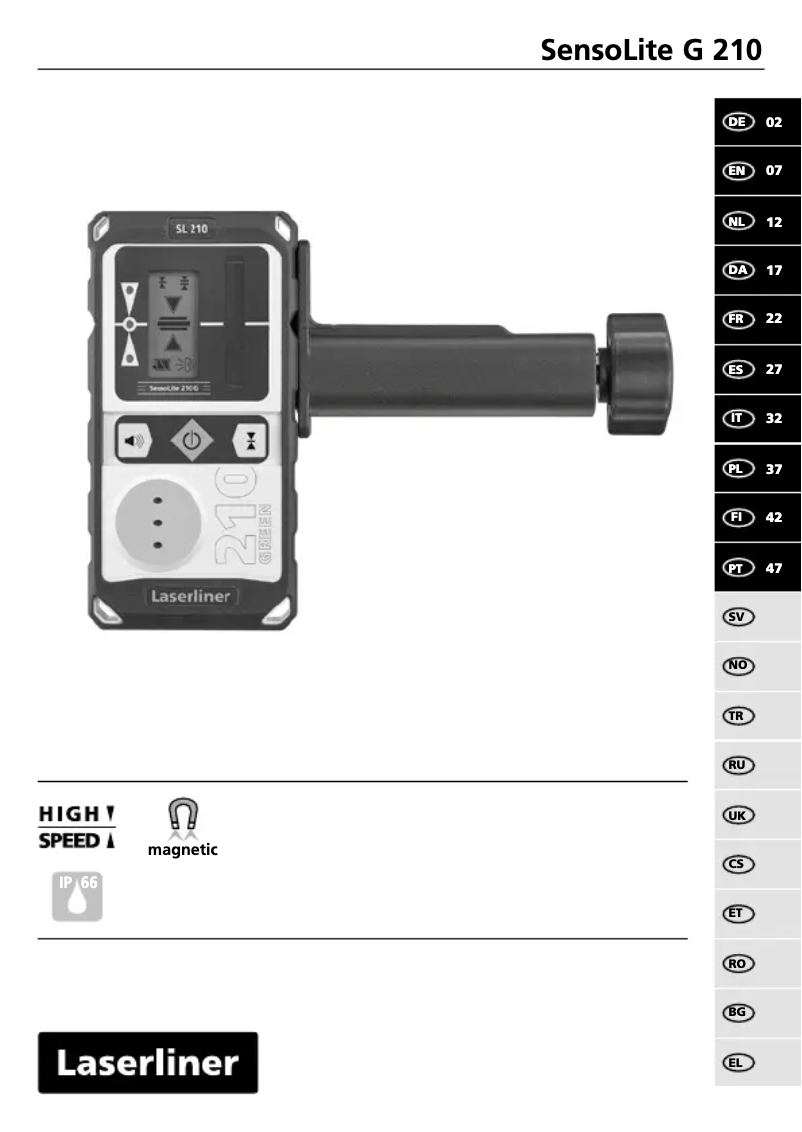 Page 1 of the manual User Manual Laserliner SensoLite G 210