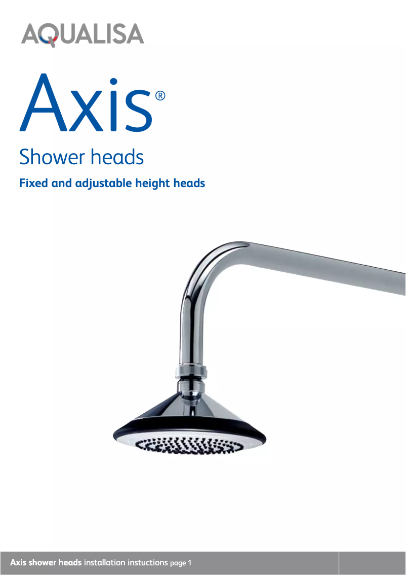 Page 1 de la notice Manuel utilisateur Aqualisa Axis