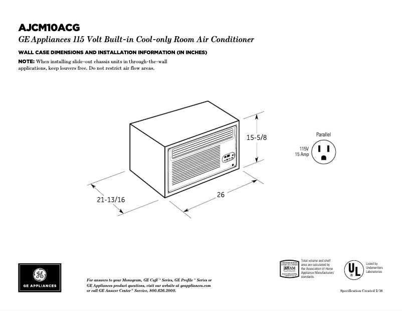 Image de la première page du manuel de l'appareil AJCM10ACG