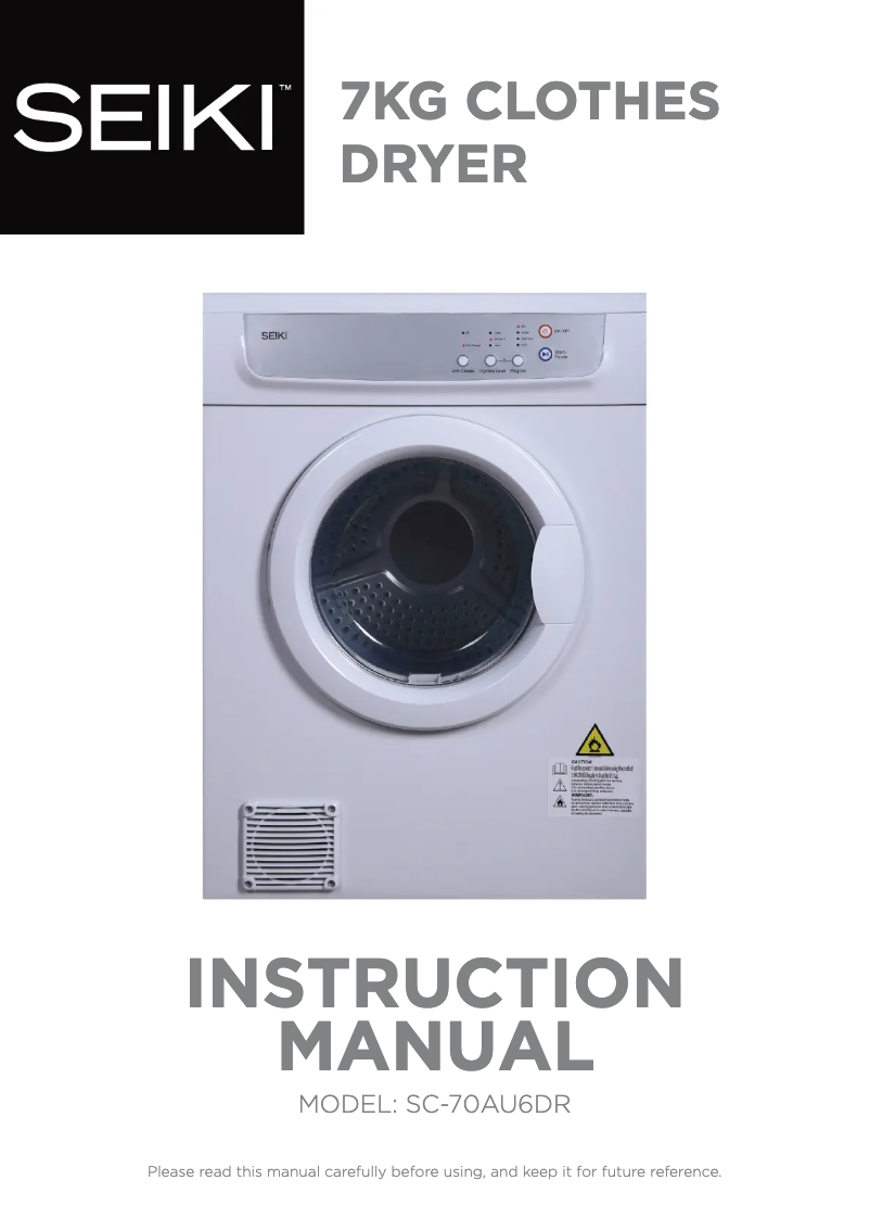 Page n°1 - Manuel utilisateur Seiki SC-70AU6DR