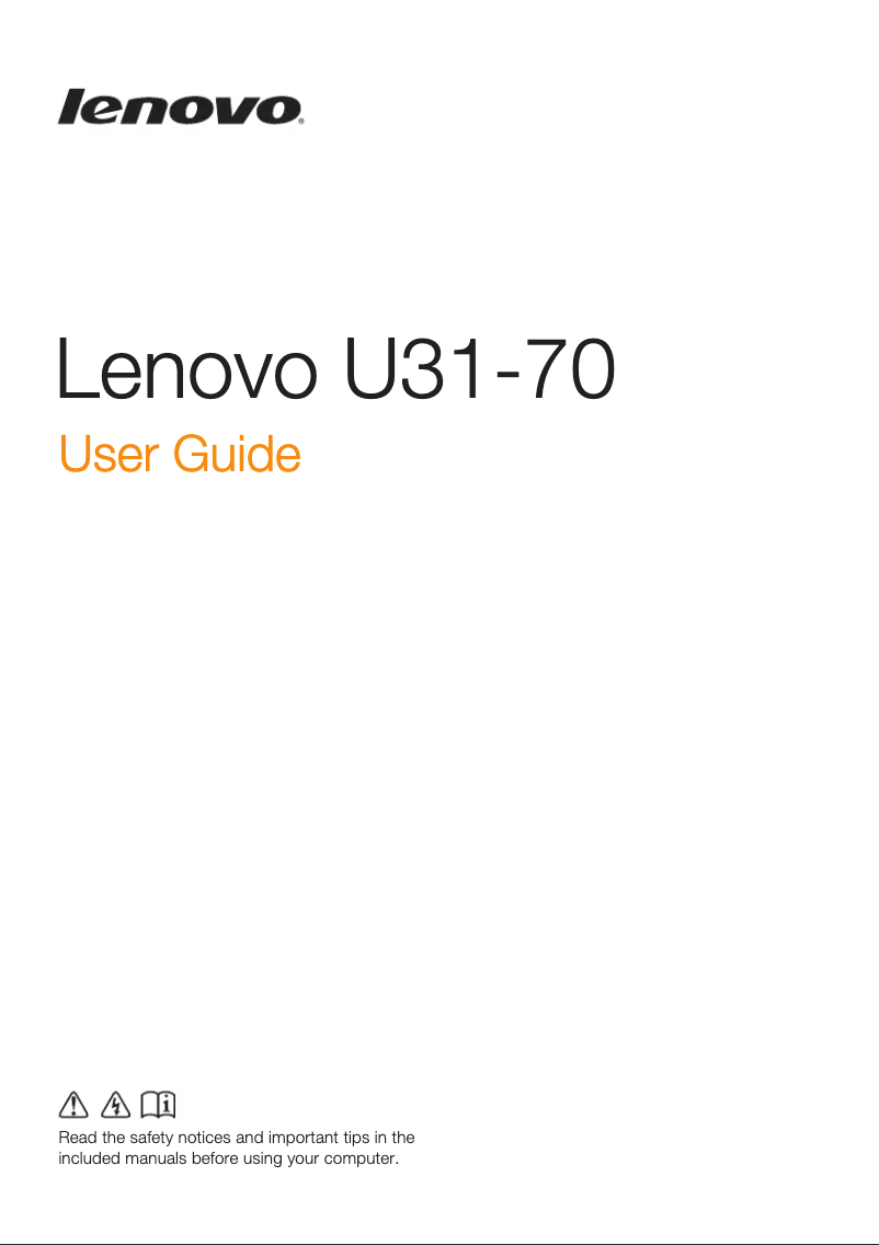 Page n°1 - Manuel utilisateur Lenovo U31-70