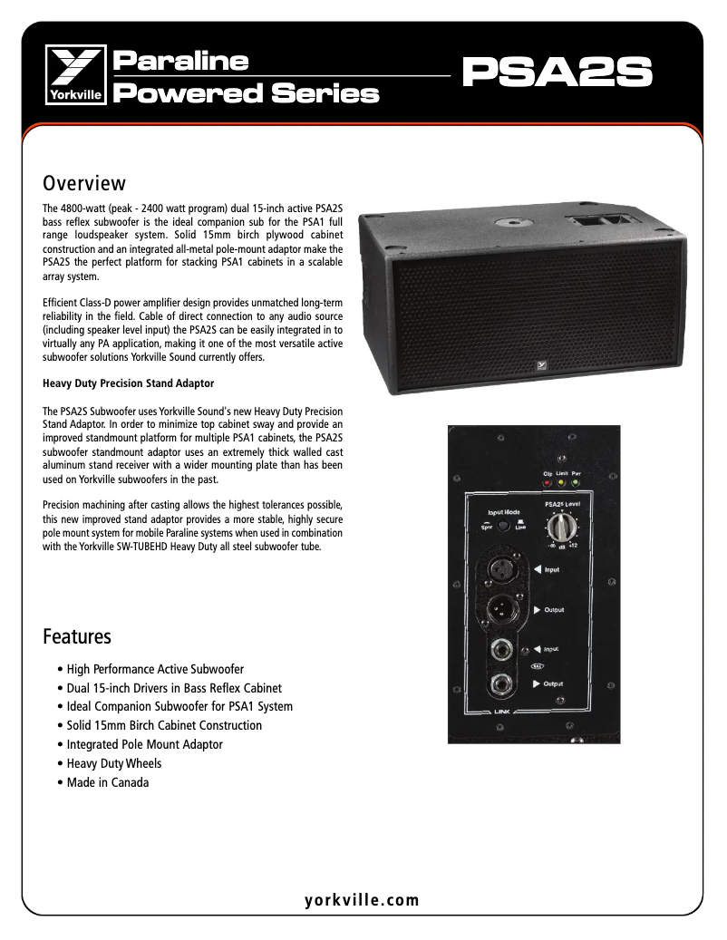 Imagen de la primera página del manual del dispositivo Paraline PSA2S