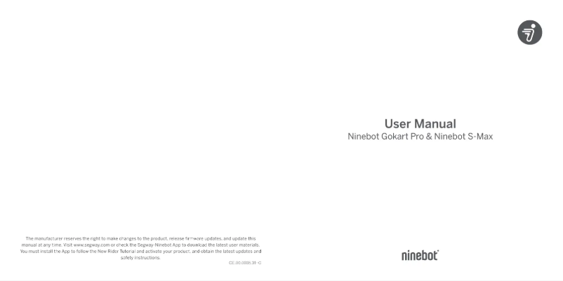 Page 1 de la notice Manuel utilisateur Segway Ninebot Gokart Pro