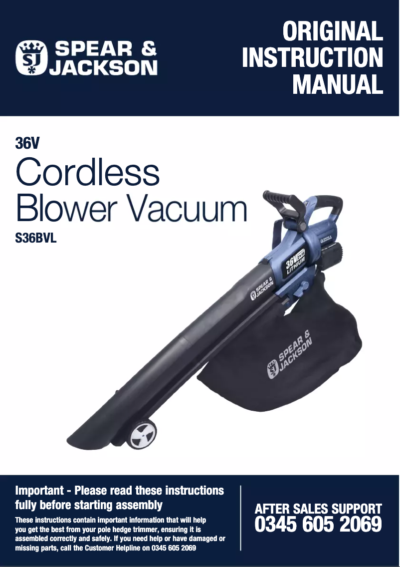 Page 1 de la notice Manuel utilisateur Spear & Jackson S36BVL