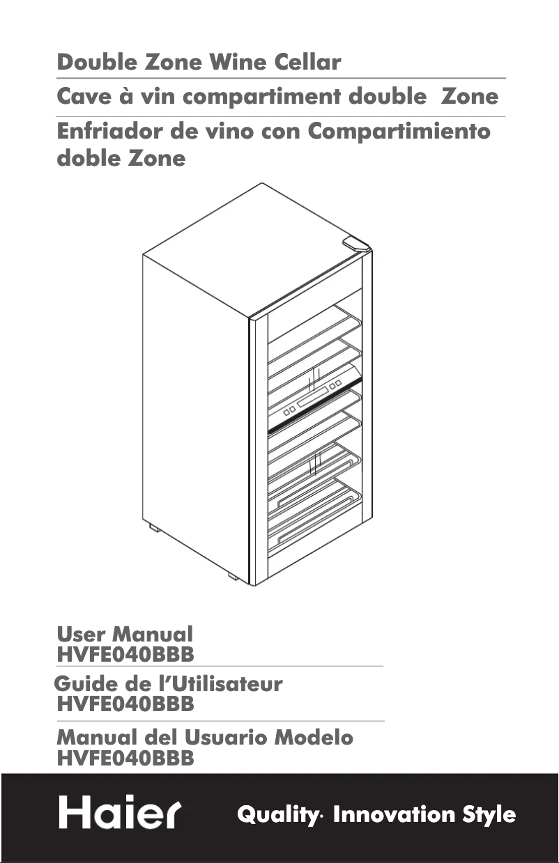 Page 1 de la notice Manuel utilisateur Haier HVFE040BBB