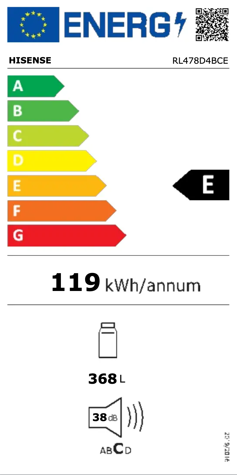 Page 1 de la notice Manuel utilisateur Hisense RL478D4BCE