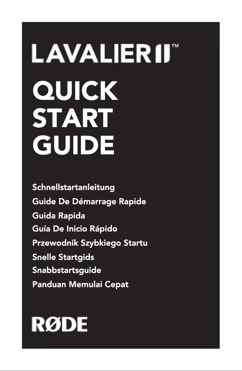 Page 1 de la notice Manuel utilisateur Røde Lavalier II
