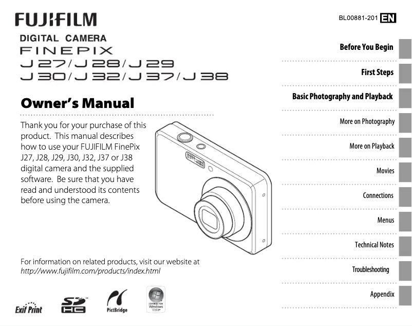 Page n°1 - Manuel utilisateur Fujifilm FinePix J35