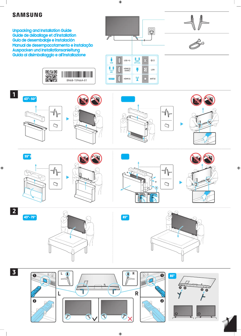 Page 1 de la notice Manuel utilisateur Samsung UA75CU7700K