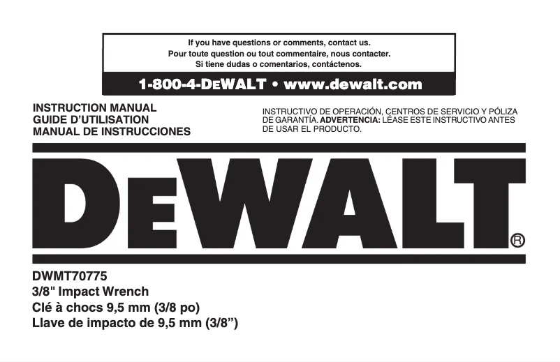 Page n°1 - Manuel utilisateur DeWalt DCB230