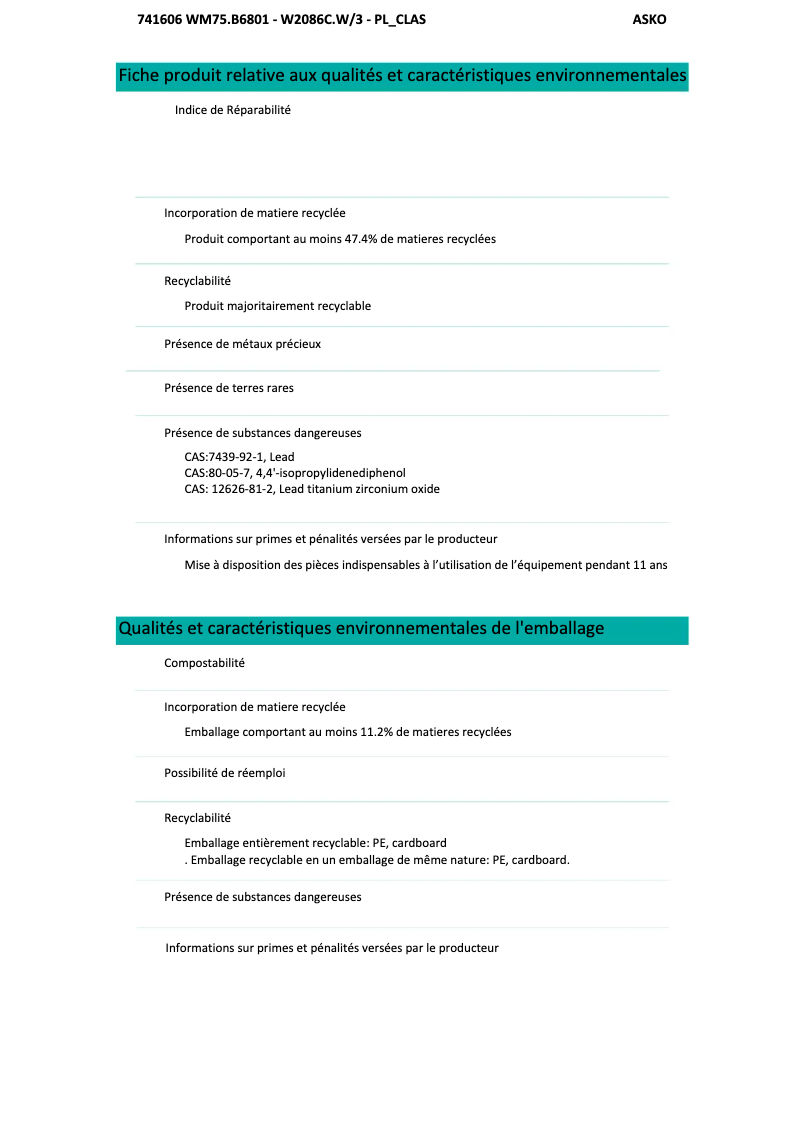 Image de la première page du manuel de l'appareil W2086C.W/3