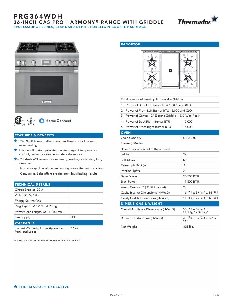 Image de la première page du manuel de l'appareil PRG364WDH