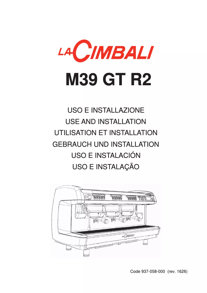 Page 1 de la notice Manuel utilisateur La Cimbali M39 GT R2