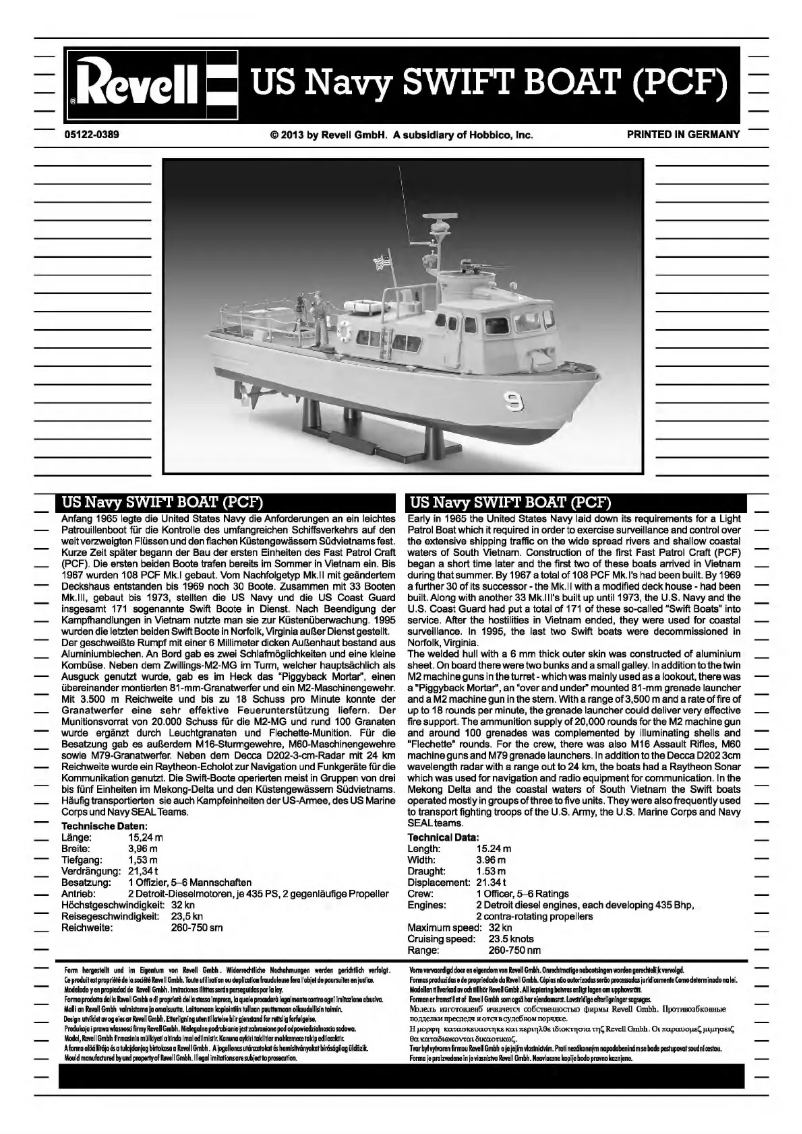 Page 1 de la notice Manuel utilisateur Revell Patrol Craft Fast
