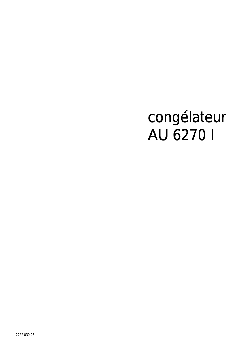 Image de la première page du manuel de l'appareil AU 6270 I