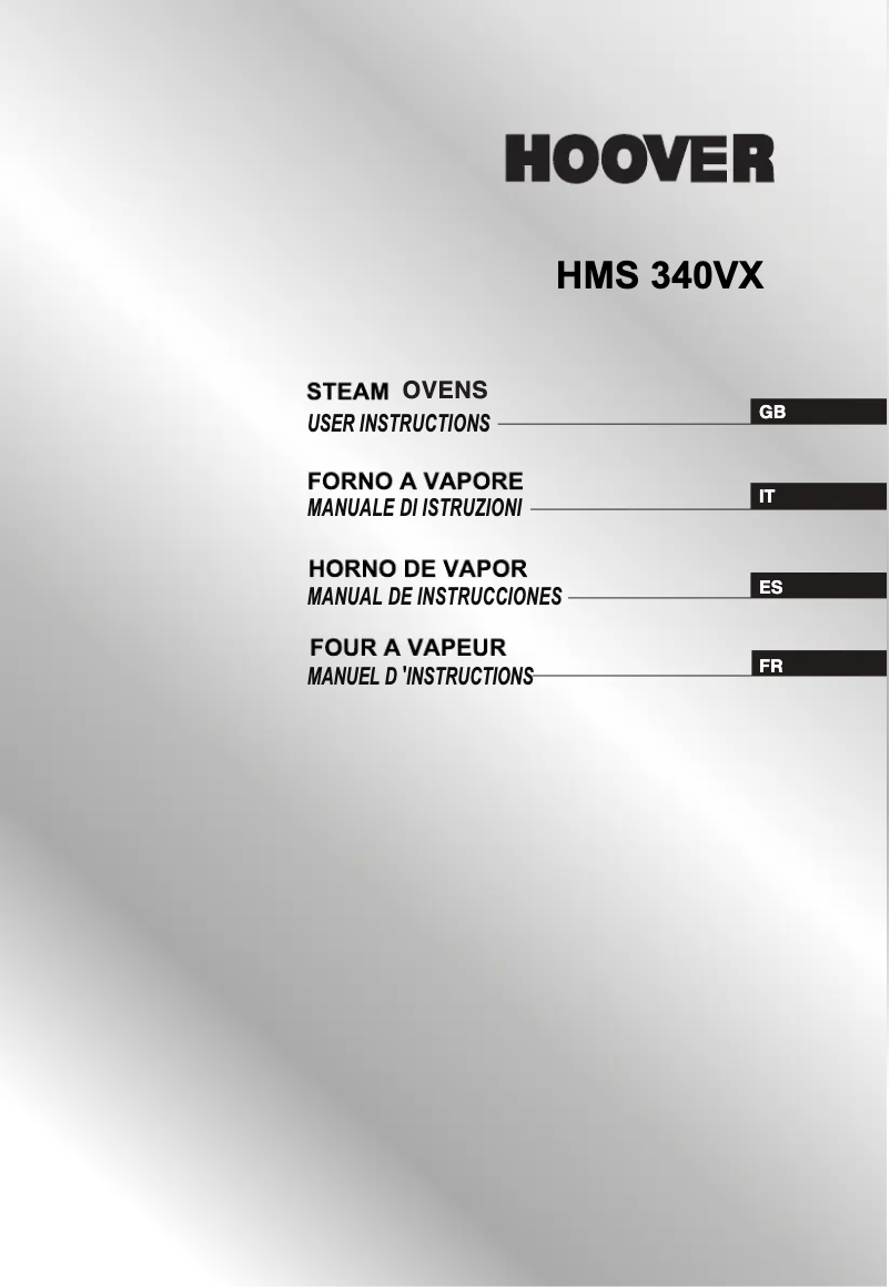 Page n°1 - Mode d'emploi Hoover HMS340VX