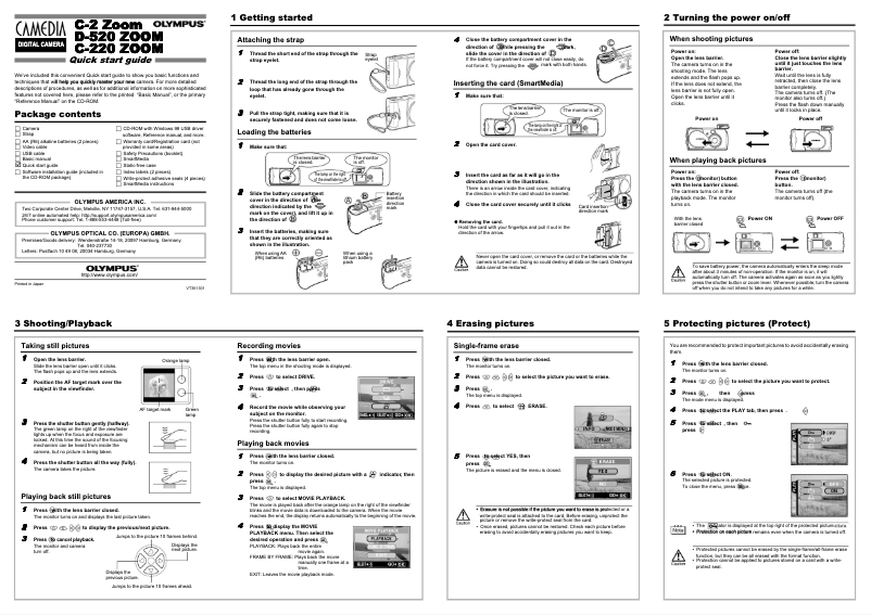 Imagen de la primera página del manual del dispositivo Camedia C-220 Zoom
