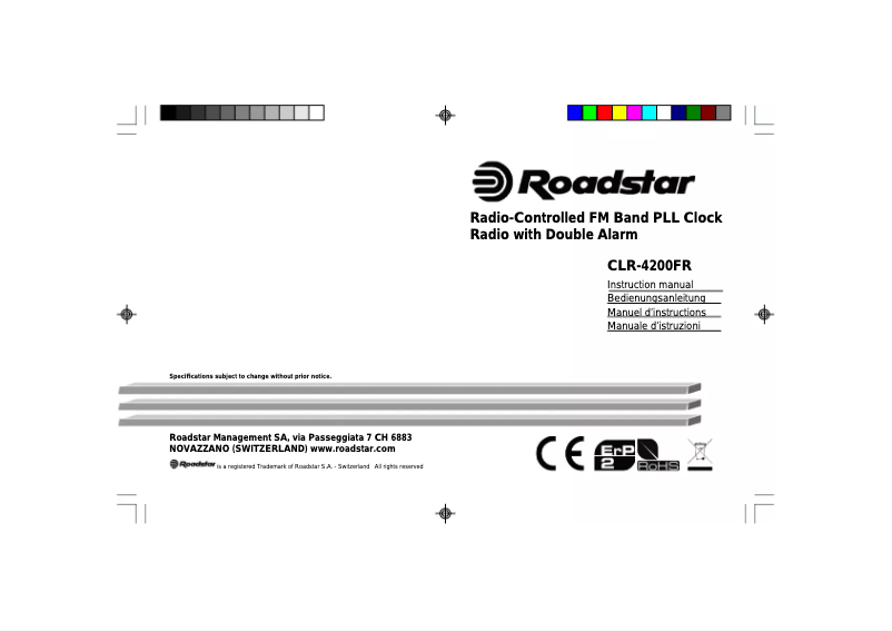 Image de la première page du manuel de l'appareil CLR-4200