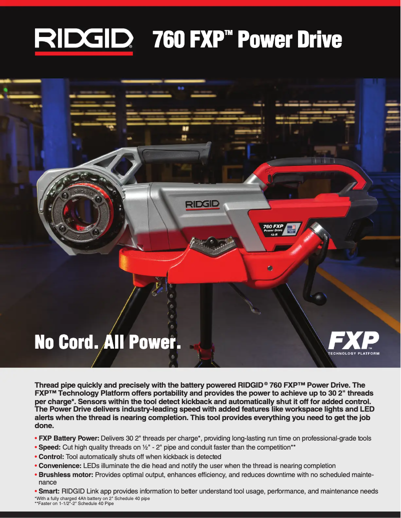 Página 1 del manual Catálogo Ridgid 760 FXP