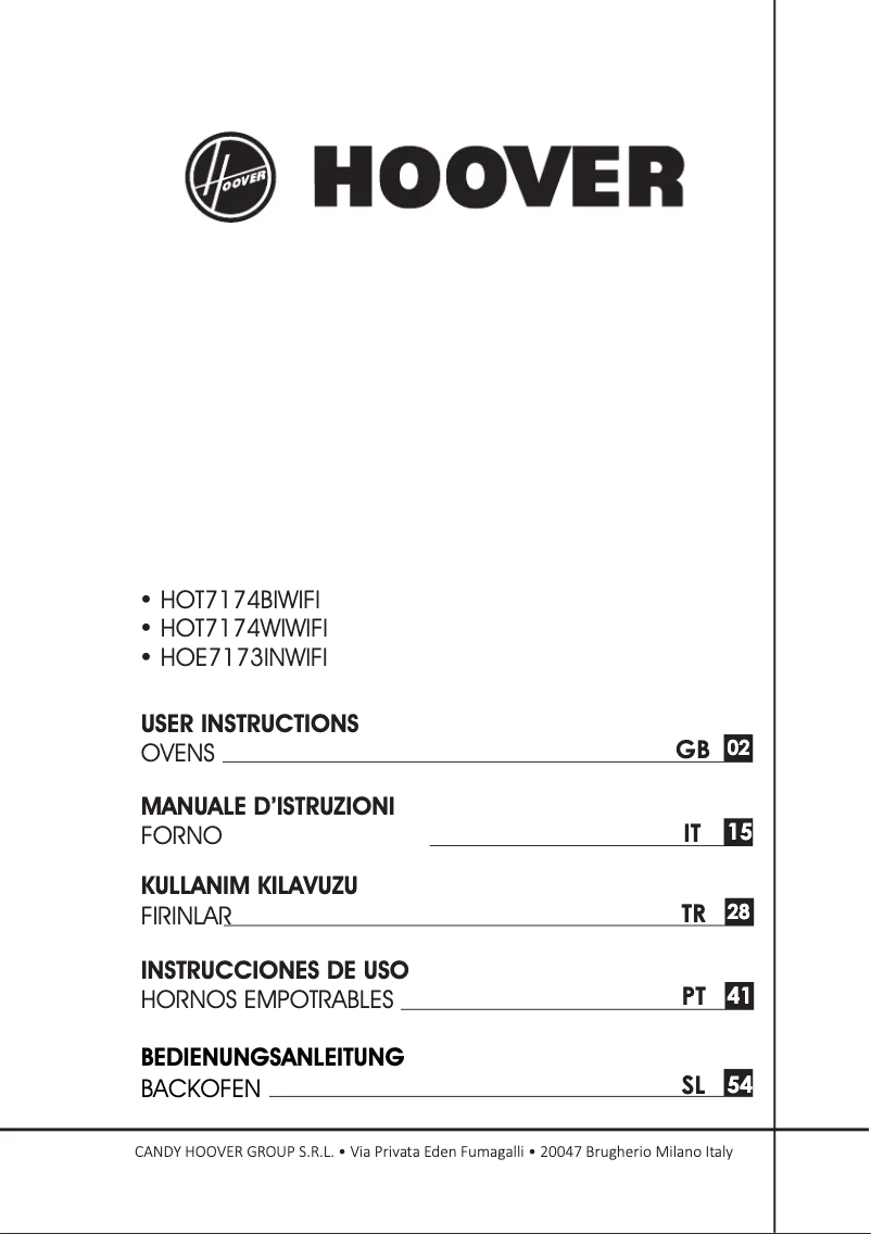 Page n°1 - Manuel utilisateur Hoover HOE7173INWF