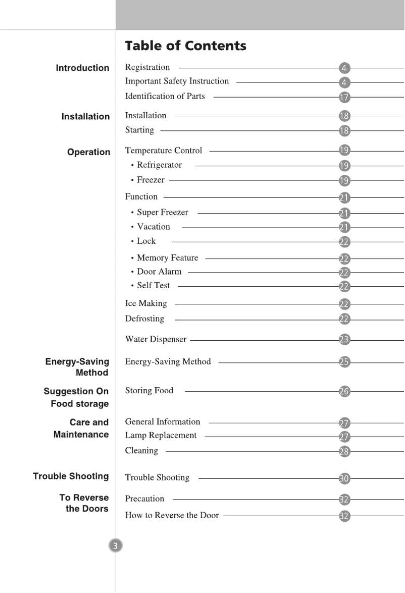 Page 1 de la notice Manuel utilisateur LG GB3133PVGK
