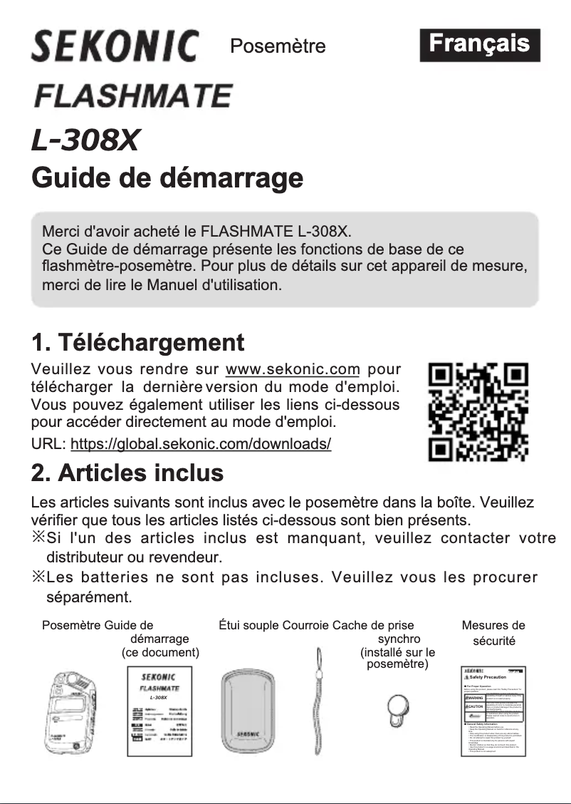 Image de la première page du manuel de l'appareil Flashmate L-308X