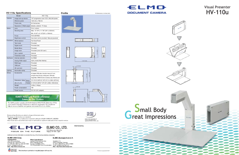Page n°1 - Brochure Elmo HV-110U