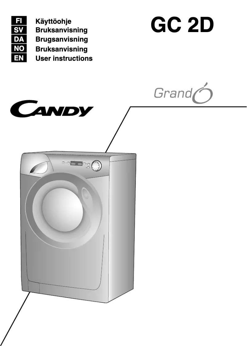 Page 1 de la notice Manuel utilisateur Candy GC 2D