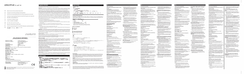 Page 1 de la notice Manuel utilisateur Creative MUVO 20