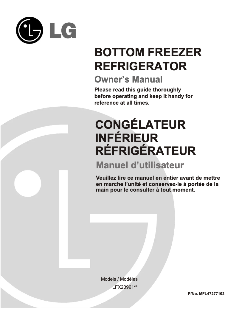 Página 1 del manual Manual de usuario LG LFX23961ST