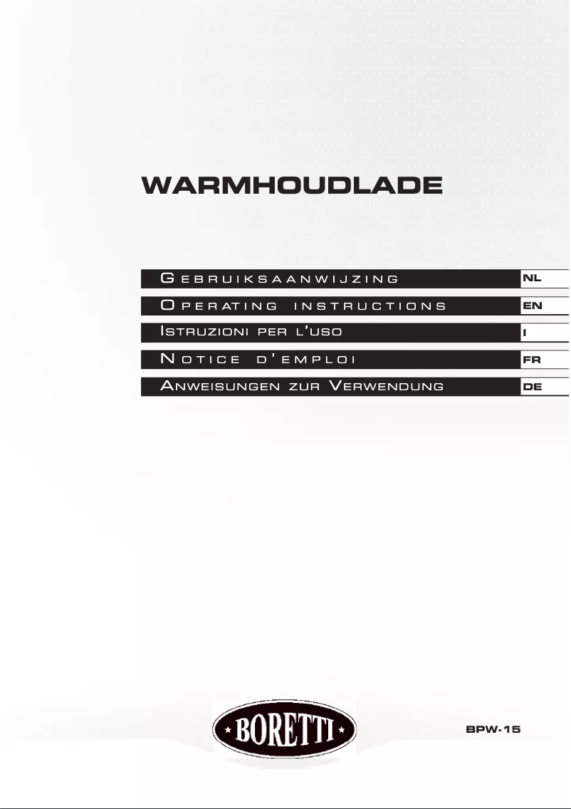 Image de la première page du manuel de l'appareil BPW-15