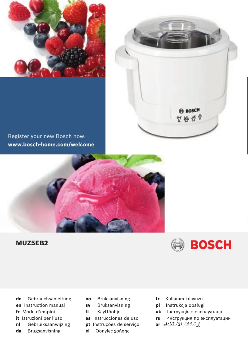 Page 1 de la notice Manuel utilisateur Bosch MUZ5EB2