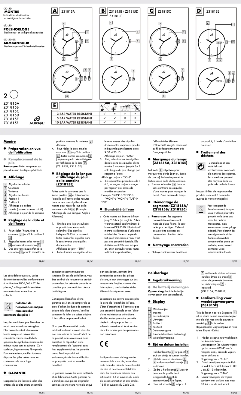 Page 1 de la notice Manuel utilisateur Auriol IAN 94449