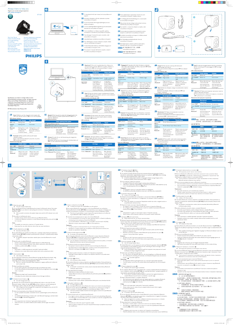 Imagen de la primera página del manual del dispositivo BT1300