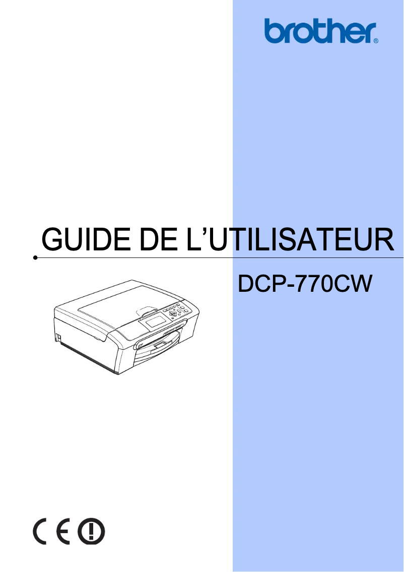 Image de la première page du manuel de l'appareil DCP-770CW