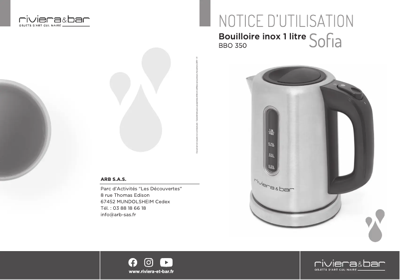 Page 1 de la notice Manuel utilisateur Riviera & Bar Sofia BBO 350