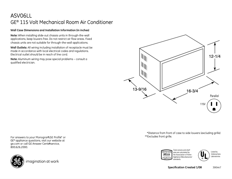 Image de la première page du manuel de l'appareil ASV06LL