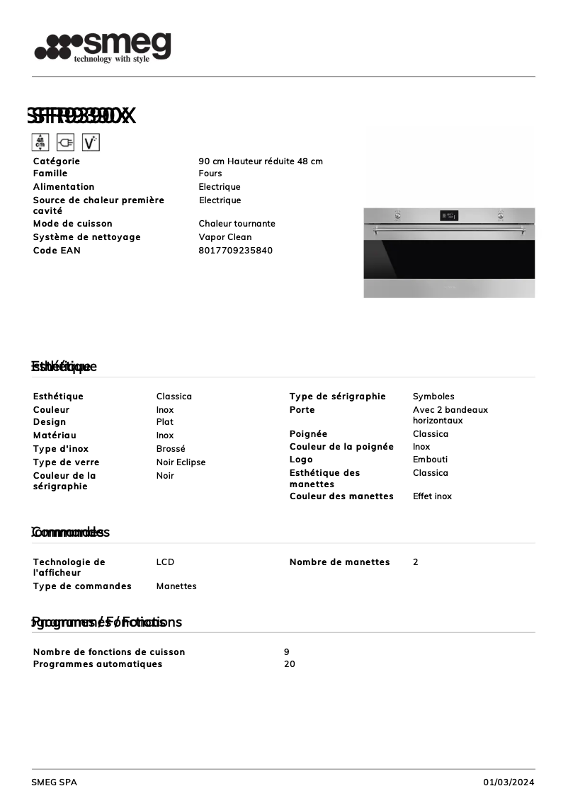 Image de la première page du manuel de l'appareil SFR9390X