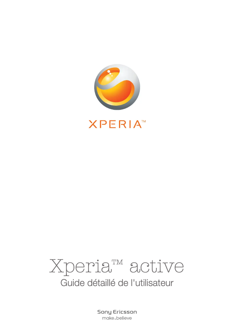 Image de la première page du manuel de l'appareil Xperia Active