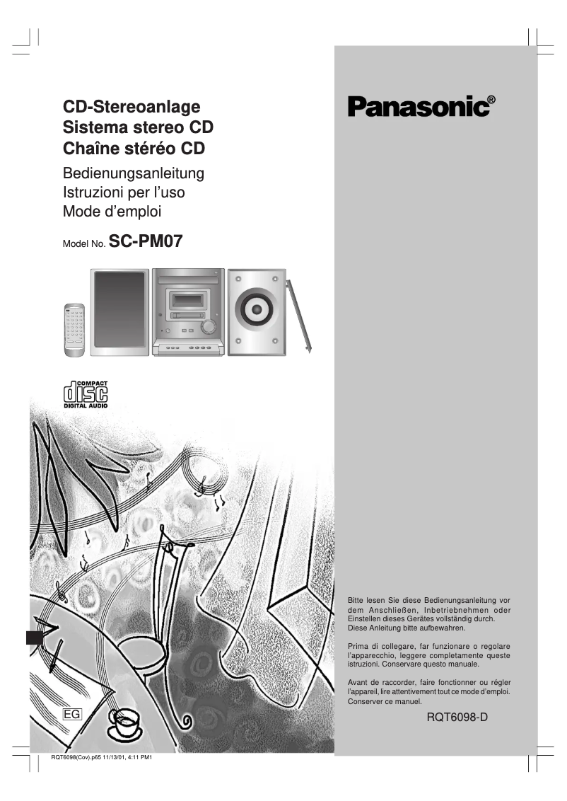 Image de la première page du manuel de l'appareil SC-PM07