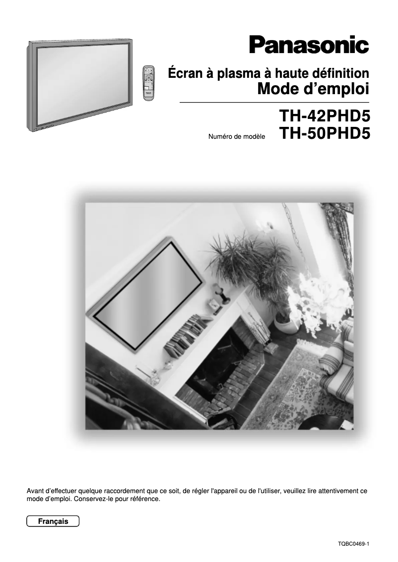 Image de la première page du manuel de l'appareil TH-50PHD5EX