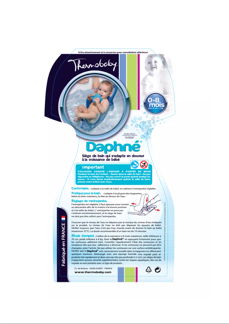 Page 1 de la notice Manuel utilisateur Thermobaby Daphne