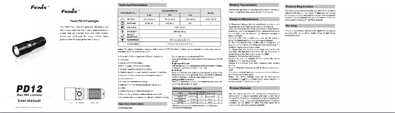 Image de la première page du manuel de l'appareil PD12