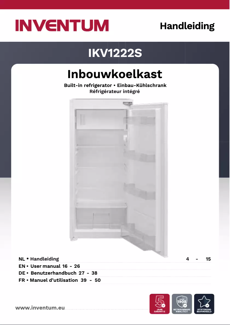 Page n°1 - Manuel utilisateur Inventum IKV1222S