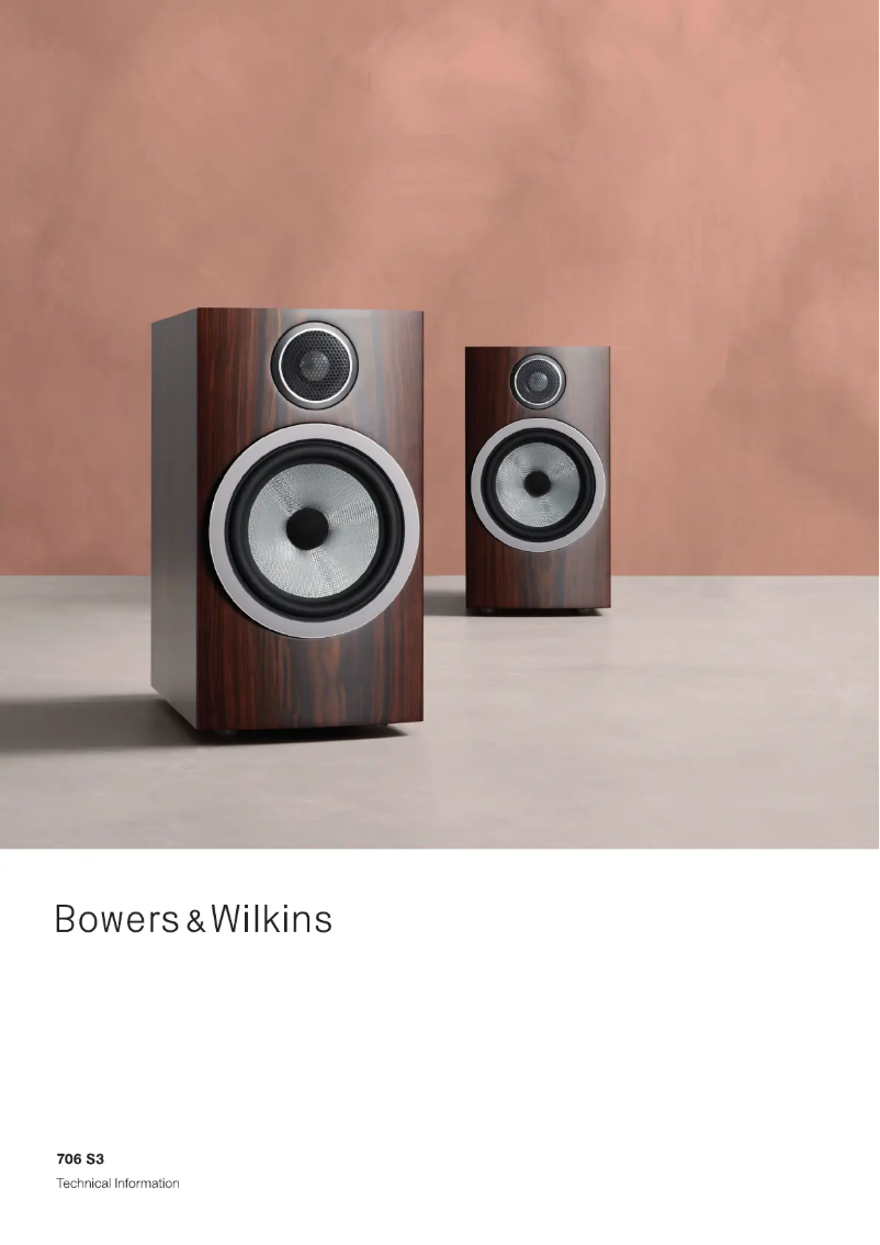 Page 1 de la notice Fiche technique Bowers & Wilkins 706 S3