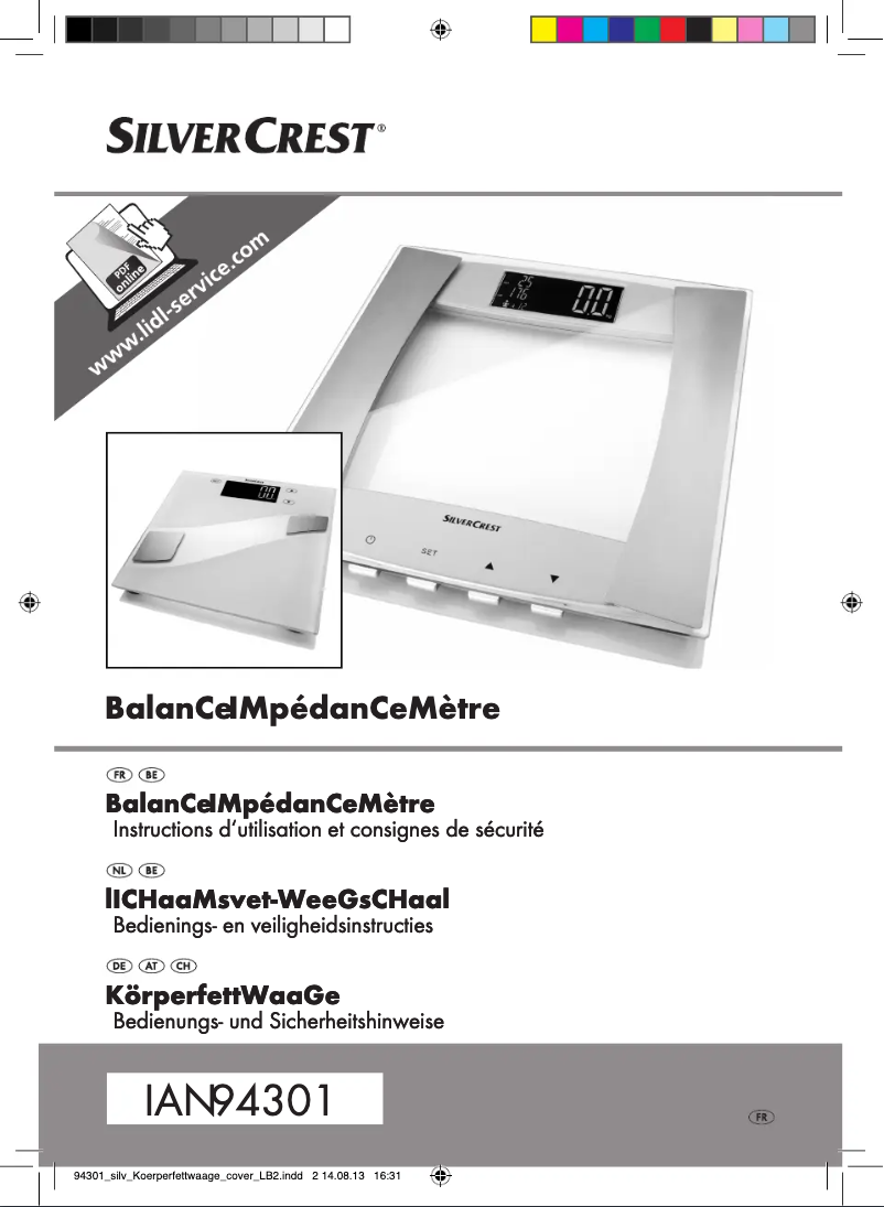 Page n°1 - Manuel utilisateur SilverCrest IAN 94301